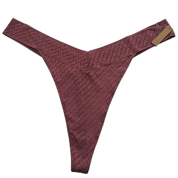 SKIMS Logo Mesh Thong Lot of 2 Bone Berry Womens 4X‎ - Picture 3 of 12